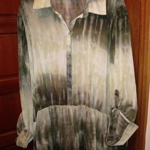 Cupio Multi Green long sleeve blouse